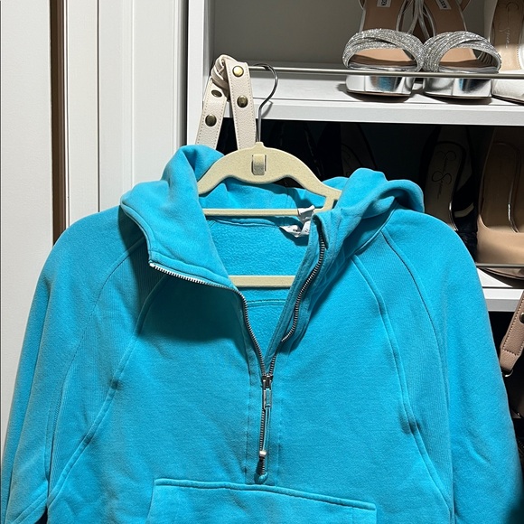 Lululemon Athletica Turquoise Scuba Half Zip Boxy Sweatshirt - Picture 2 of 7